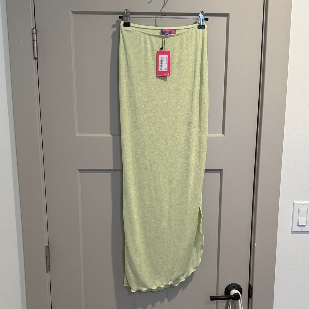 Edikted Pastel Green Maxi Skirt